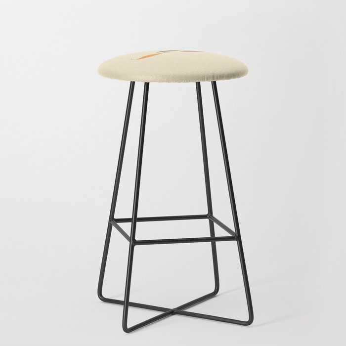 Fish Trio Mid-Century Modern Minimalism in Orange, Slate Blue, Brown, and Cream Beige Stool Gallery Image 1