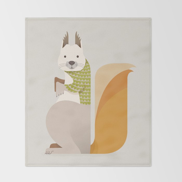 Whimsical Red Squirrel Throw Blanket Gallery Image 2