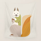 Whimsical Red Squirrel Wall Tapestry Gallery Image 4