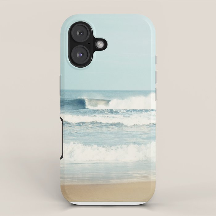 Ocean Photography, Calming Sea Photo, Blue Waves Seascape Photograph, Beach Print iPhone Case Gallery Image 1