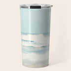 Ocean Photography, Calming Sea Photo, Blue Waves Seascape Photograph, Beach Print Travel Mug Gallery Image 1