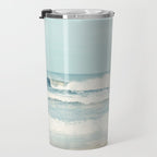 Ocean Photography, Calming Sea Photo, Blue Waves Seascape Photograph, Beach Print Travel Mug Gallery Image 3