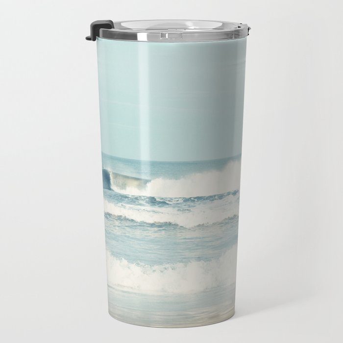 Ocean Photography, Calming Sea Photo, Blue Waves Seascape Photograph, Beach Print Travel Mug Gallery Image 3