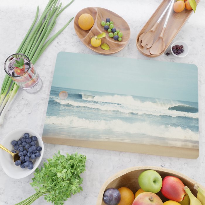 Ocean Photography, Calming Sea Photo, Blue Waves Seascape Photograph, Beach Print Cutting Board Gallery Image 2
