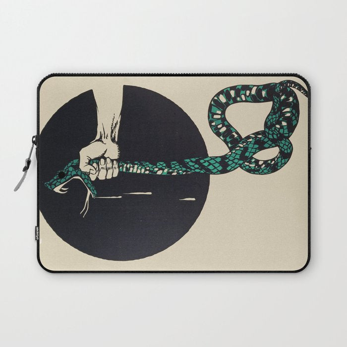 The strangling of a poisonous snake, representing the crushing colour lithograph G. Dorival 1918 Laptop Sleeve Gallery Image 1