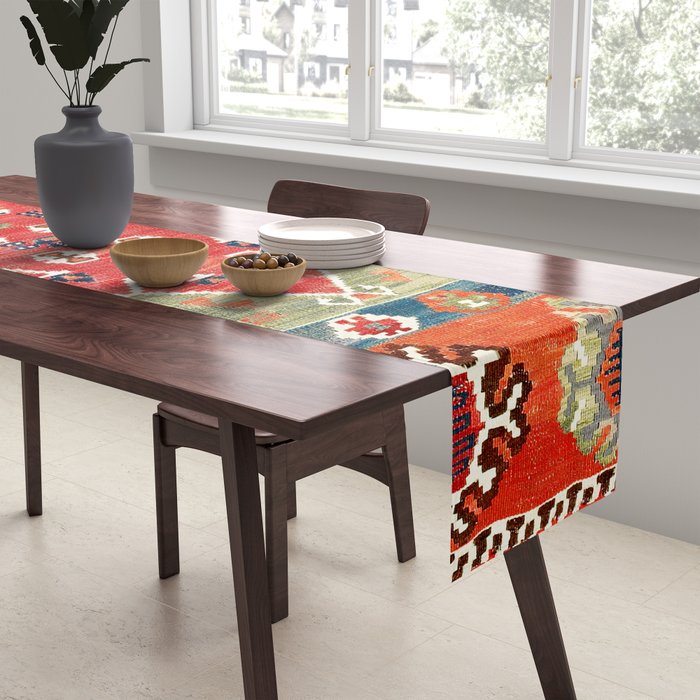 Bayburt Northeast Anatolian Niche Kilim Print Table Runner Gallery Image 2