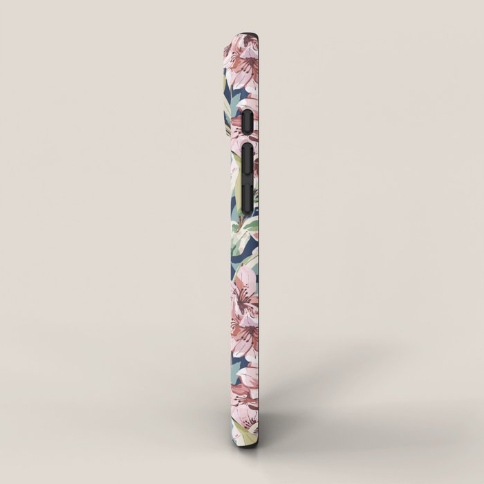 Birds in lush night garden flowers iPhone Case Gallery Image 2