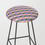 Checkered Geometric Shapes - Very Peri, Blue, Olive, Pink and Cream  Stool Gallery Image 2