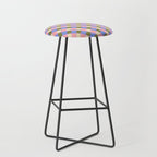 Checkered Geometric Shapes - Very Peri, Blue, Olive, Pink and Cream  Stool Gallery Image 1