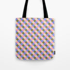 Checkered Geometric Shapes - Very Peri, Blue, Olive, Pink and Cream  Tote Bag Gallery Image 1