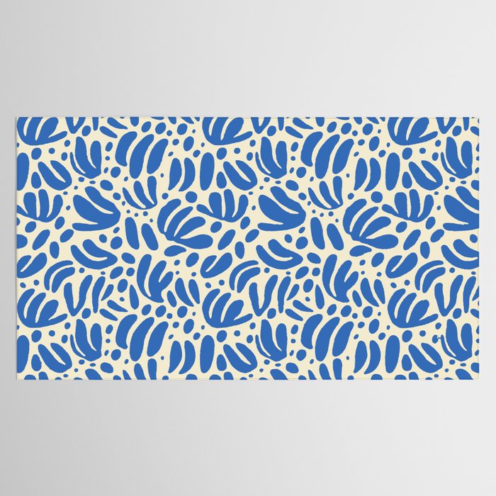 Abstract blue nature leaf shape art pattern Tablecloth Gallery Image 2