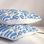 Abstract blue nature leaf shape art pattern Pillow Sham Gallery Image 3