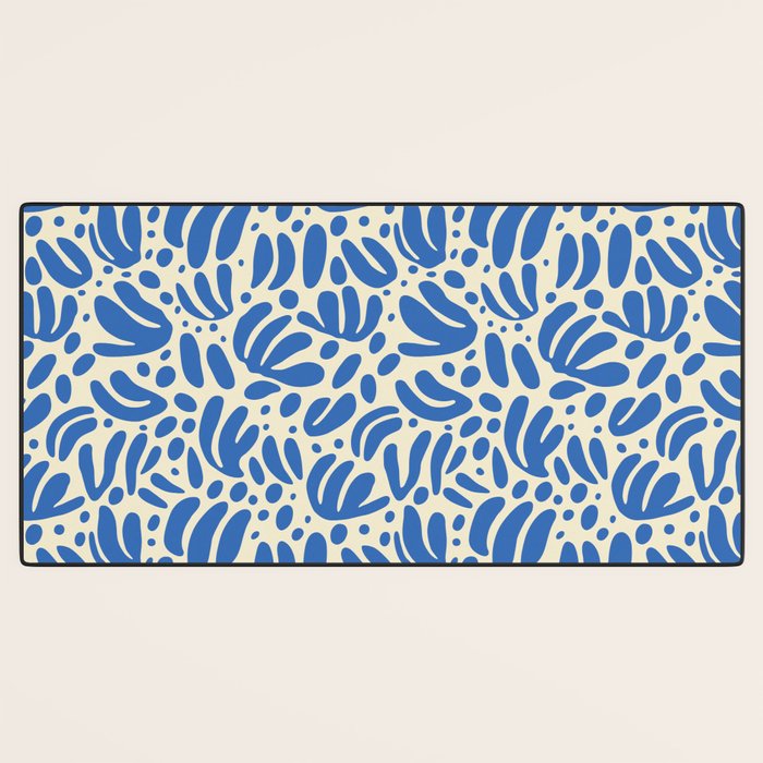 Abstract blue nature leaf shape art pattern Desk Mat Gallery Image 3
