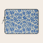 Abstract blue nature leaf shape art pattern Laptop Sleeve Gallery Image 1