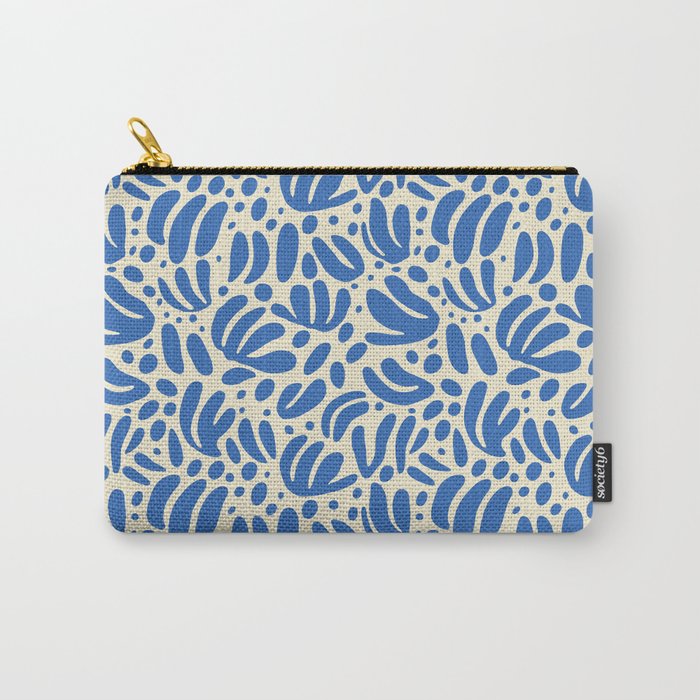 Abstract blue nature leaf shape art pattern Carry All Pouch Gallery Image 1