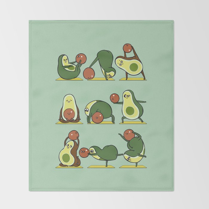 Avocado Yoga With The Seed Throw Blanket Gallery Image 2