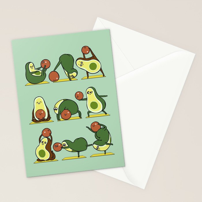 Avocado Yoga With The Seed Stationery Card Gallery Image 2