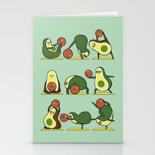 Avocado Yoga With The Seed Stationery Card Gallery Image 1