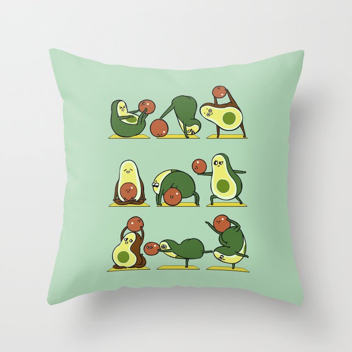 Avocado Yoga With The Seed Throw Pillow Gallery Image 6
