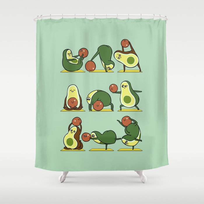 Avocado Yoga With The Seed Shower Curtain Gallery Image 1