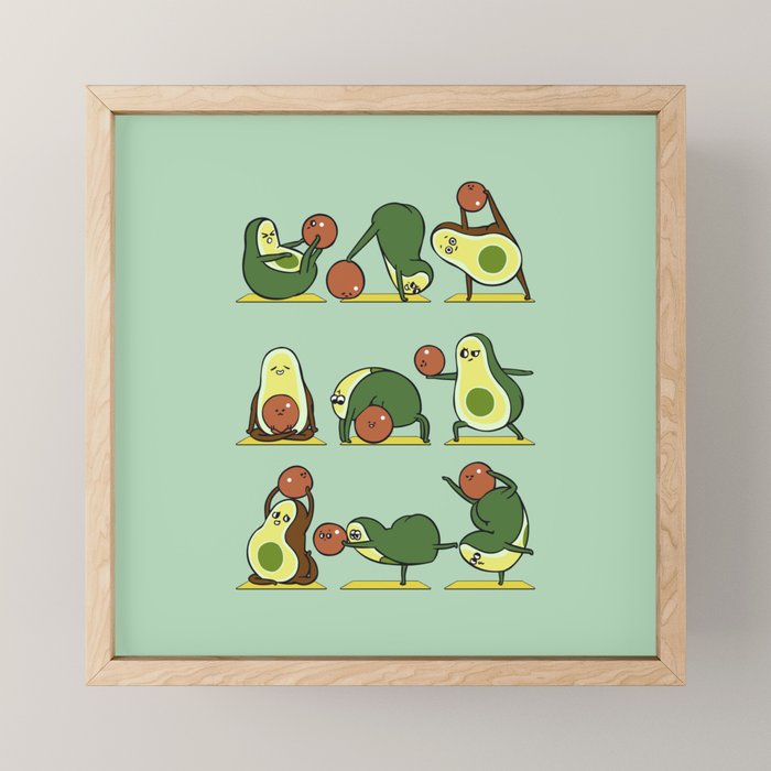 Avocado Yoga With The Seed Mini Art Print Gallery Image 1