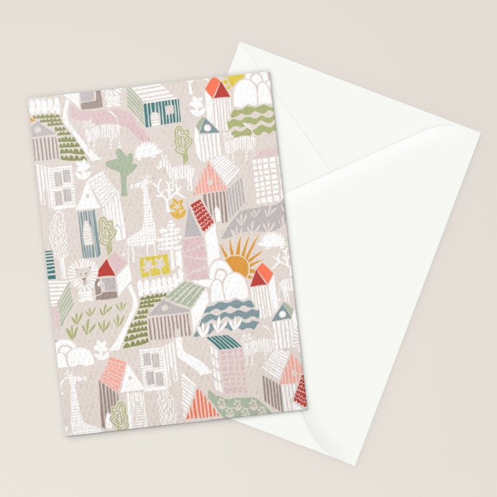 Wild animals hiding in the city Stationery Card Gallery Image 2