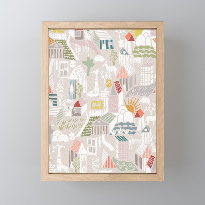 Wild animals hiding in the city Mini Art Print Gallery Image 1