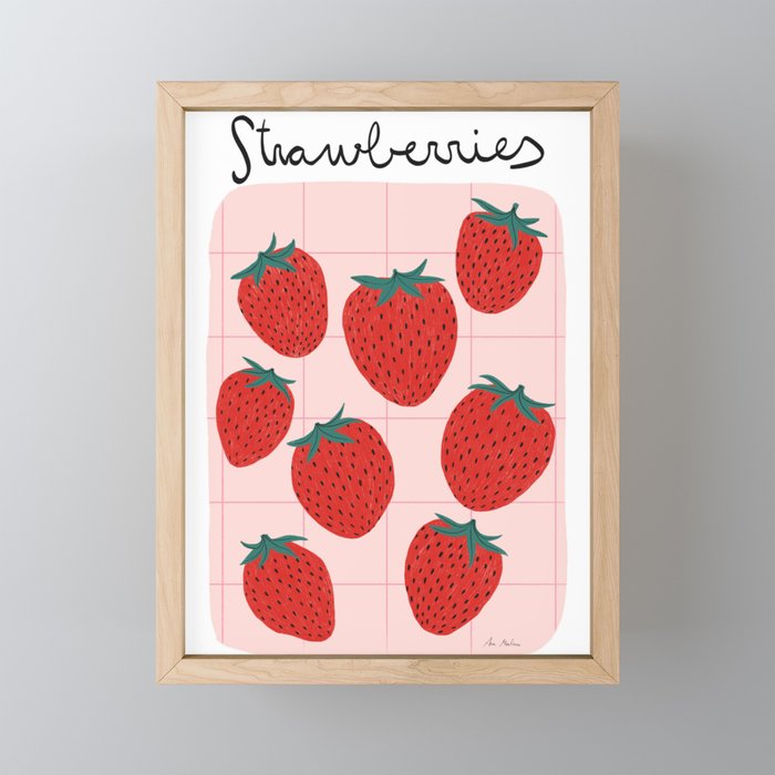 Strawberries and market I Mini Art Print Gallery Image 1