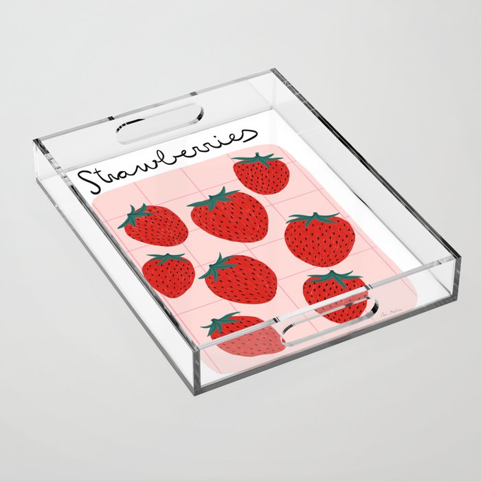 Strawberries and market I Acrylic Tray Gallery Image 1