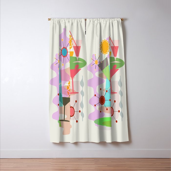 Retro Summer Party Window Curtain Gallery Image 3