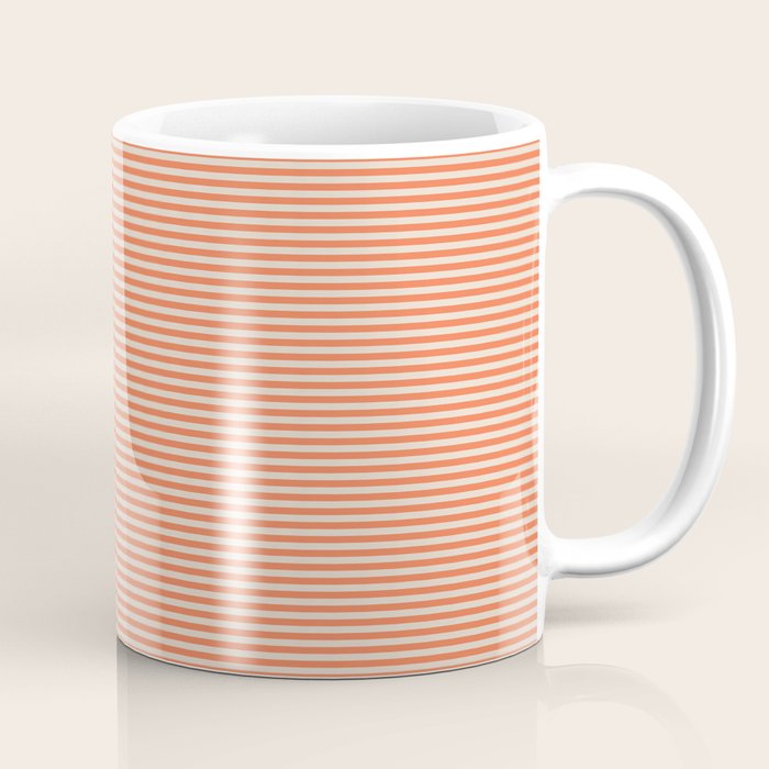Retro Orange Stripe Pattern Coffee Mug Gallery Image 1