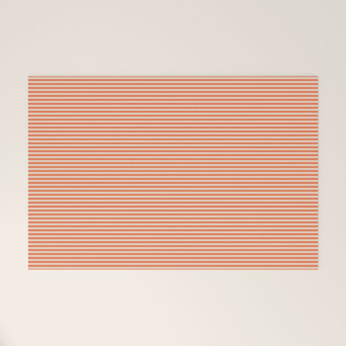 Retro Orange Stripe Pattern Welcome Mat Gallery Image 1