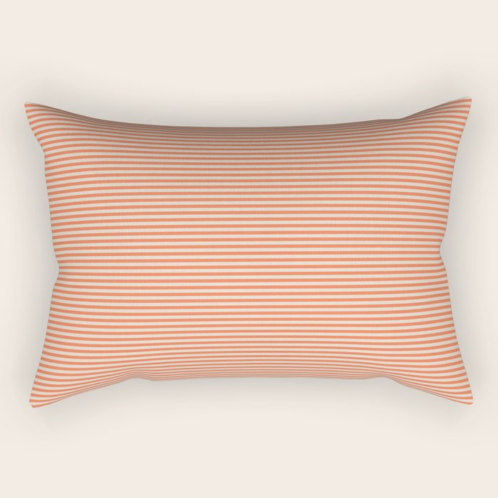 Retro Orange Stripe Pattern Rectangular Pillow Gallery Image 1