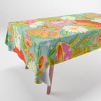 Kittens & Shrooms - Electric on Blue Tablecloth Gallery Image 1
