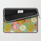Kittens & Shrooms - Electric on Blue Laptop Sleeve Gallery Image 2