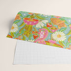 Kittens & Shrooms - Electric on Blue Wrapping Paper Gallery Image 2