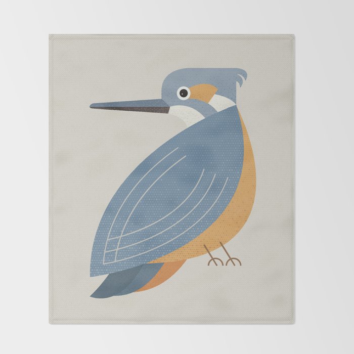 Whimsy Blue-eared Kingfisher Throw Blanket Gallery Image 2