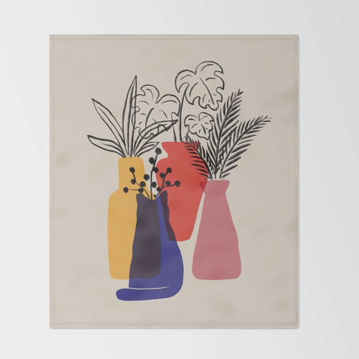 Cat and Plant 66 Throw Blanket Gallery Image 2