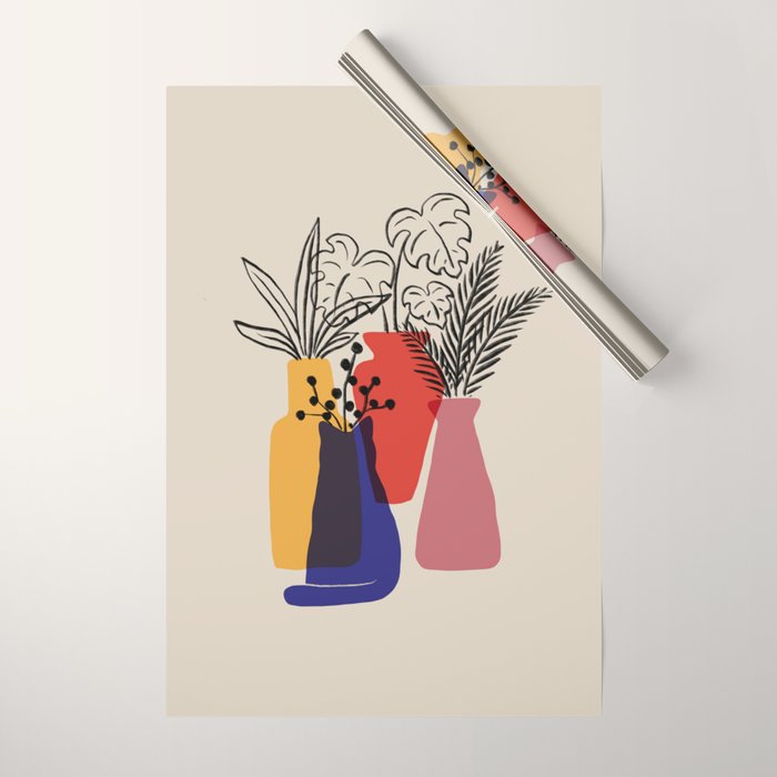 Cat and Plant 66 Wrapping Paper Gallery Image 1