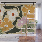 Retro abstract floral  Wall Mural Gallery Image 1