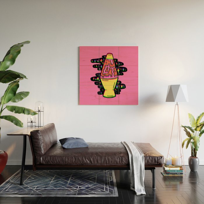 Lit Lava Lamp in pink in 3D Wood Wall Art Gallery Image 2