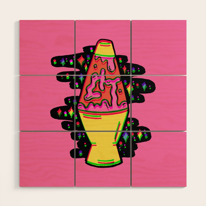 Lit Lava Lamp in pink in 3D Wood Wall Art Gallery Image 1