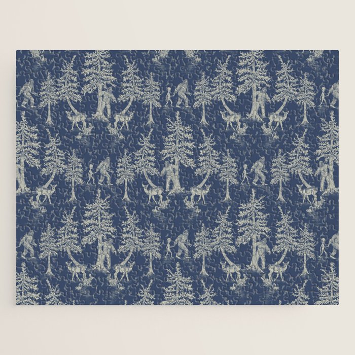 Navy Blue Bigfoot & Friends Jigsaw Puzzle