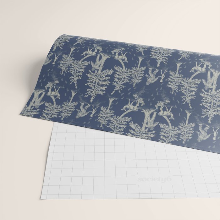 Navy Blue Bigfoot & Friends Wrapping Paper Gallery Image 2