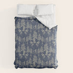 Navy Blue Bigfoot & Friends Duvet Cover Gallery Image 6