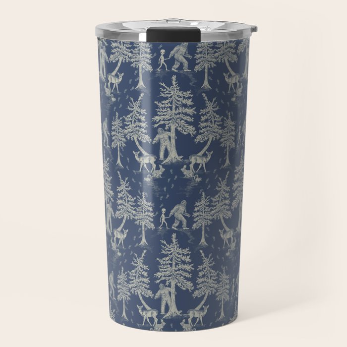 Navy Blue Bigfoot & Friends Travel Mug Gallery Image 1