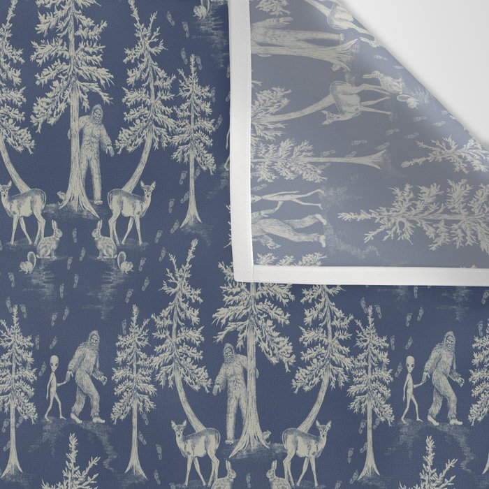 Navy Blue Bigfoot & Friends Wall Tapestry Gallery Image 3