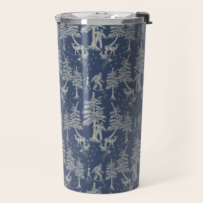 Navy Blue Bigfoot & Friends Travel Mug Gallery Image 2