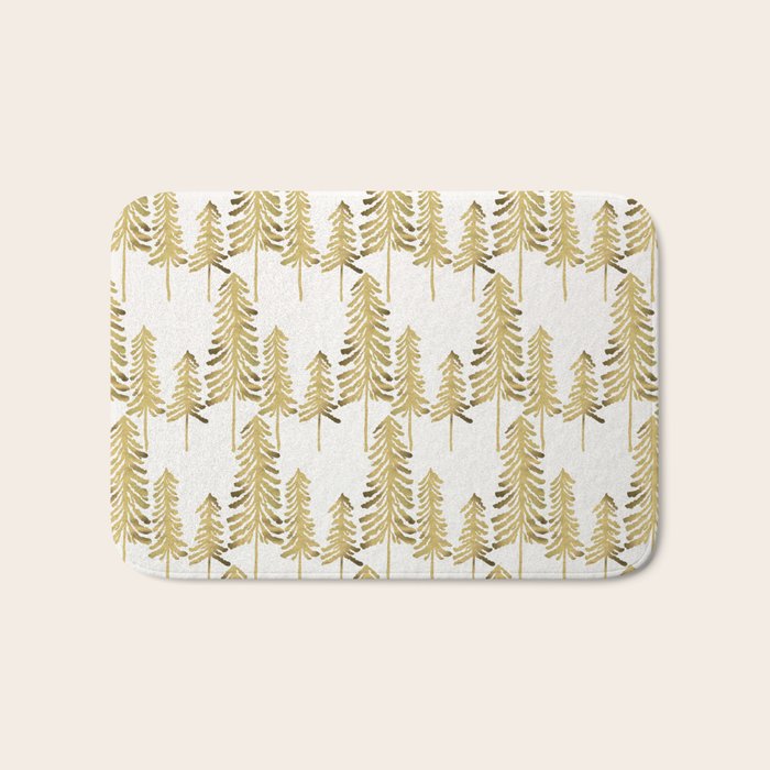 Pine Trees - Gold Palette Bath Mat Gallery Image 1