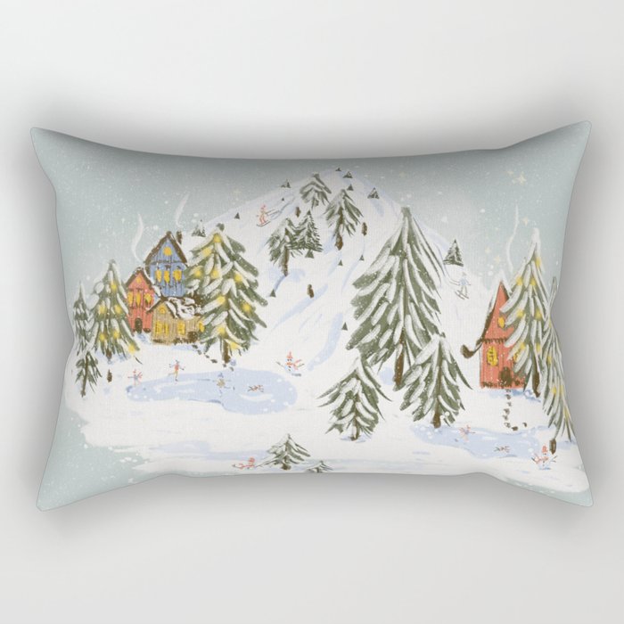 Winter wonderland illustration  Rectangular Pillow Gallery Image 2